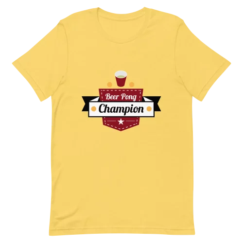 Unisex T-Shirt - Beer Pong Champion - Yellow