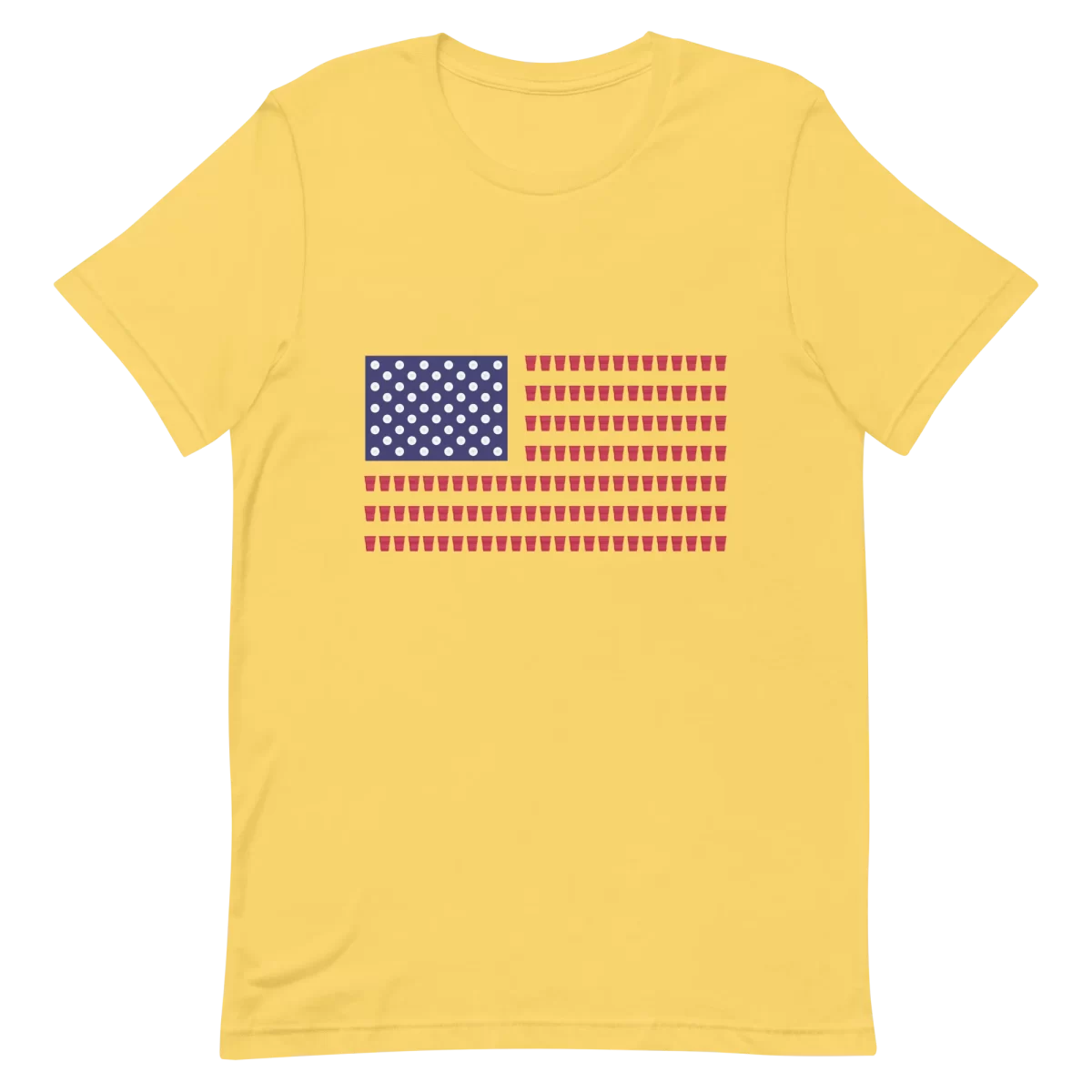 Unisex T-Shirt - Beer Pong Flag - Yellow