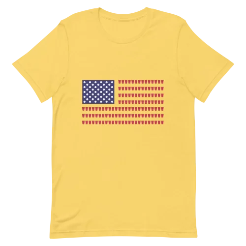 Unisex T-Shirt - Beer Pong Flag - Yellow