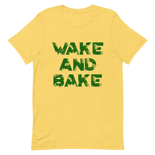 Unisex T-Shirt - Wake and Bake - Yellow