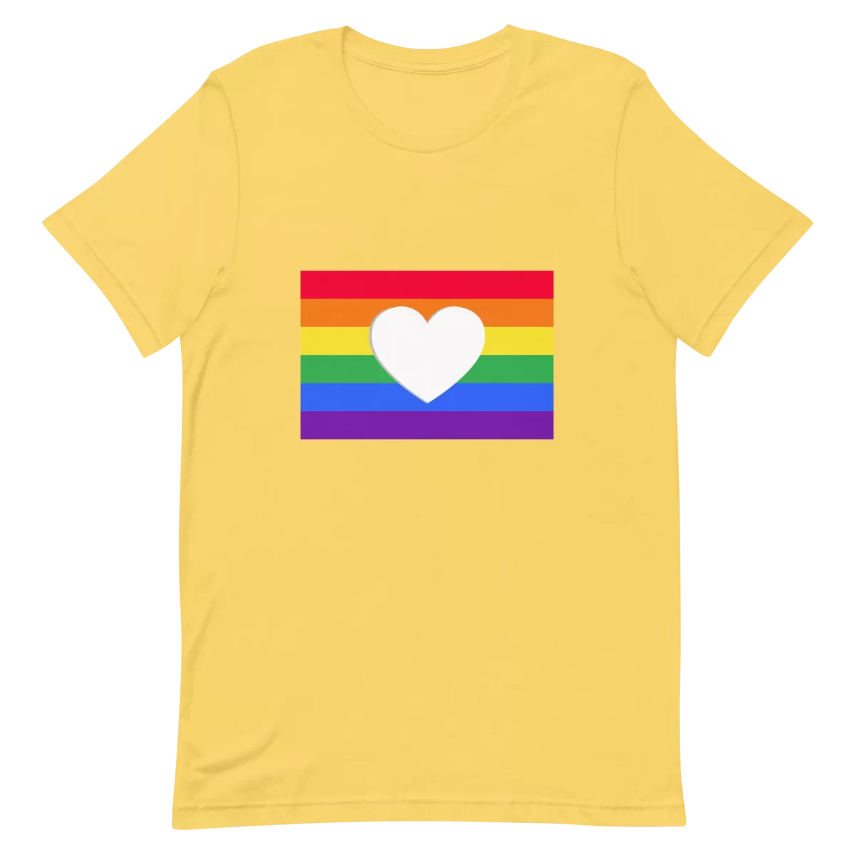 Yellow Unisex t-shirt Pride Day Flag With Heart