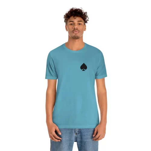 Male Model Wearing Ocean Blue Unisex T Shirt Jack Spades Joker