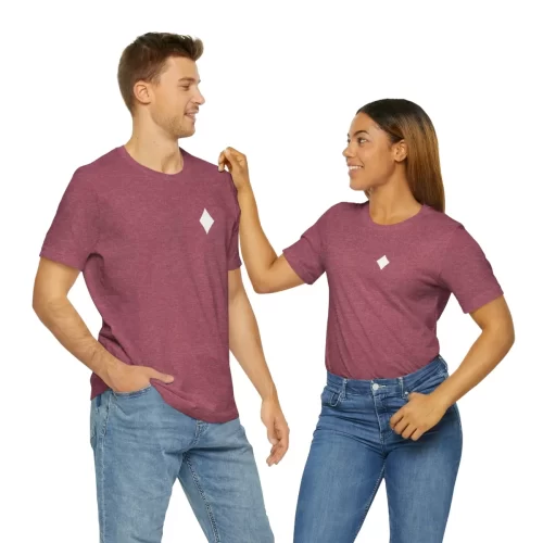 Couple Models Wearing Heather Raspberry Unisex T Shirt King