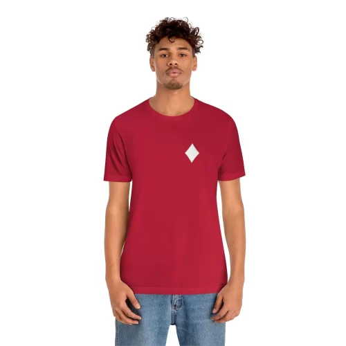 Male Model Wearing Red Unisex T Shirt King