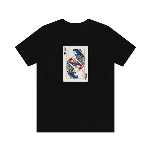 Black Unisex T Shirt Queen And Joker Design Back