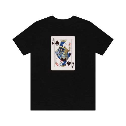 Black Unisex T Shirt Jack Spades Joker Design Back
