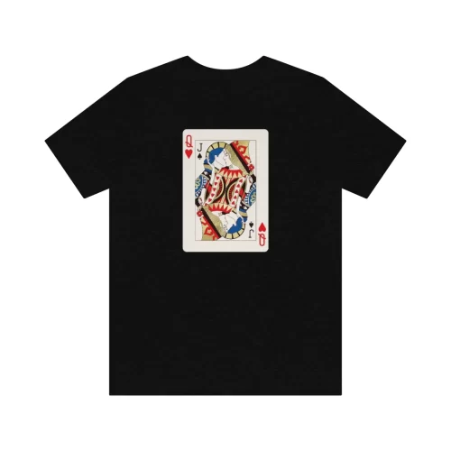 Black Unisex T Shirt Queen Heart Jack Spades Design Back