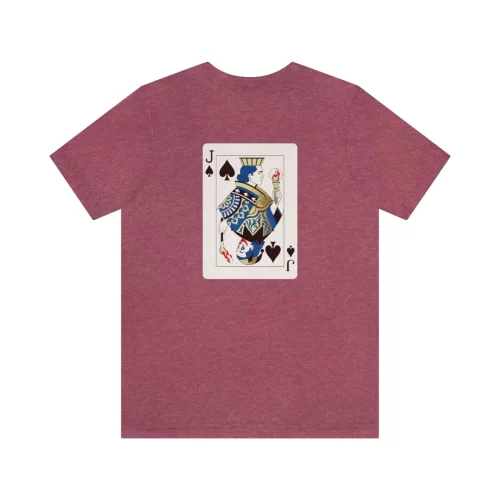 Heather Raspberry Unisex T Shirt Jack Spades Joker Design Back