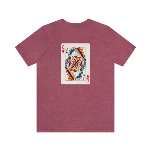 Heather Raspberry Unisex T Shirt Queen Heart Jack Spades Design Back