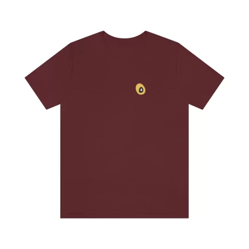 Maroon Unisex T Shirt Yellow Eyed Cow Design Front