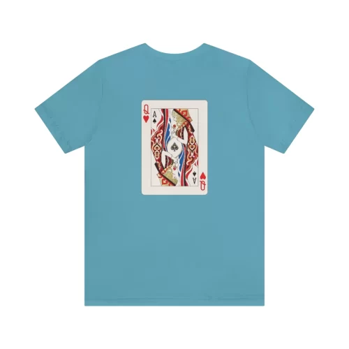 Ocean Blue Unisex T Shirt Queen Heart Ace Of Spades Design Back