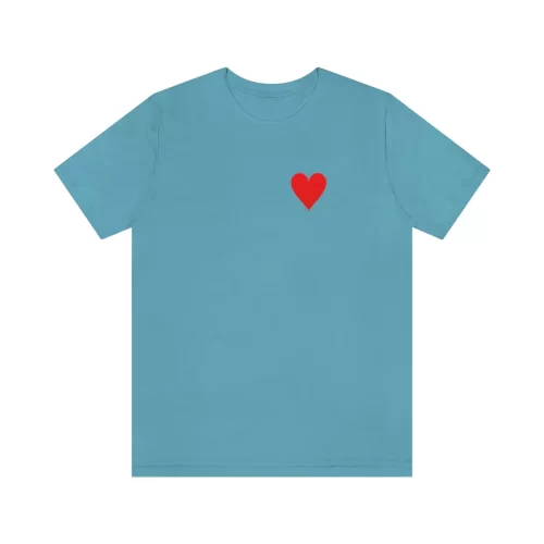 Ocean Blue Unisex T Shirt Queen Heart Ace Of Spades Design Front