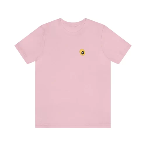 Pink Unisex T Shirt Yellow Eyed Cow Design Front