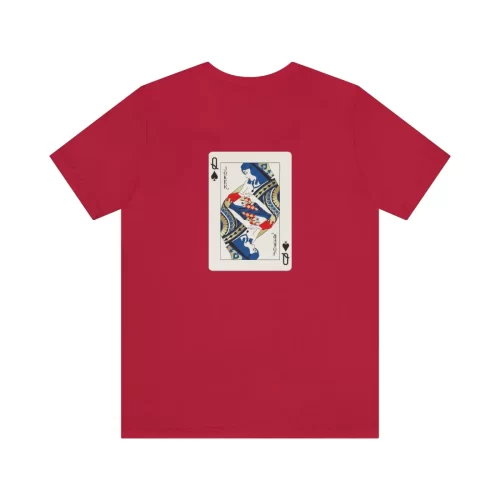 Red Unisex T Shirt Queen And Joker Design Back