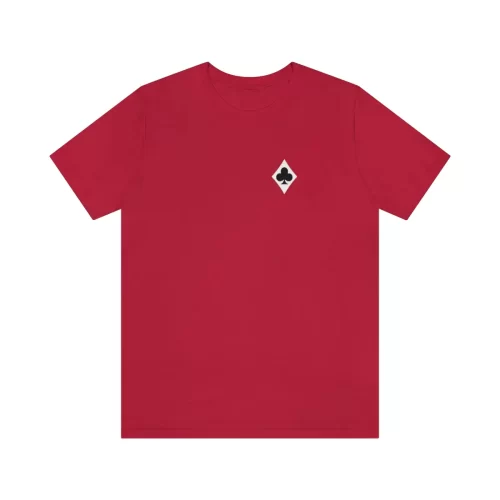 Red Unisex T Shirt Queen of Diamonds Queen of Clubs Design Front