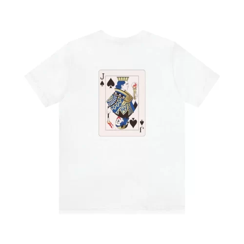 White Unisex T Shirt Jack Spades Joker Design Back