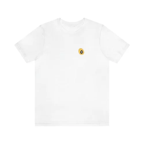 White Unisex T Shirt Yellow Eyed Cow Design Front