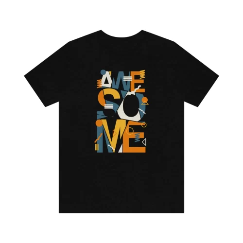 Unisex T Shirt Awesome Black Front