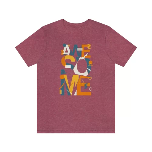 Unisex T Shirt Awesome Heather Raspberry Front