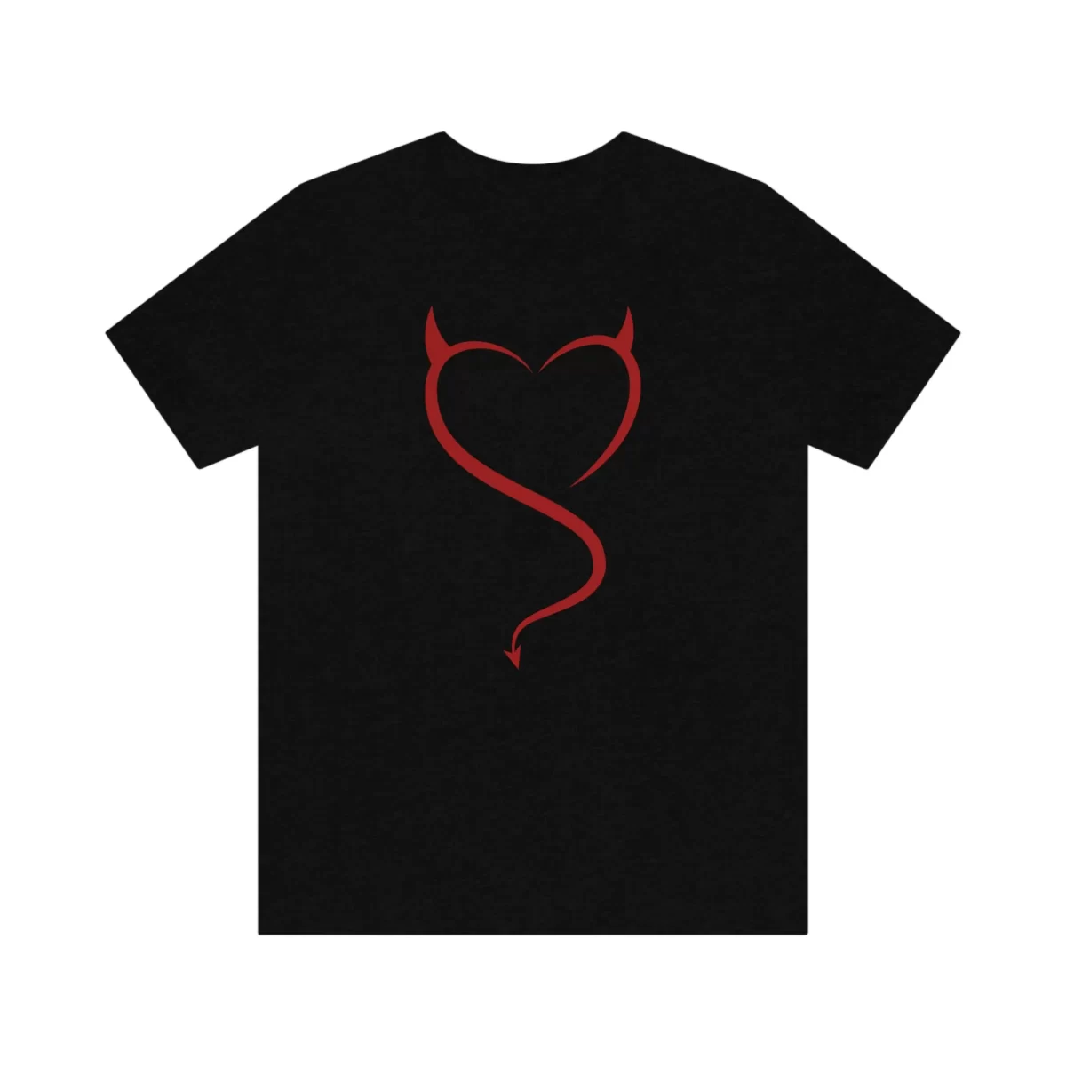 Unisex T Shirt Devil Heart Black Front