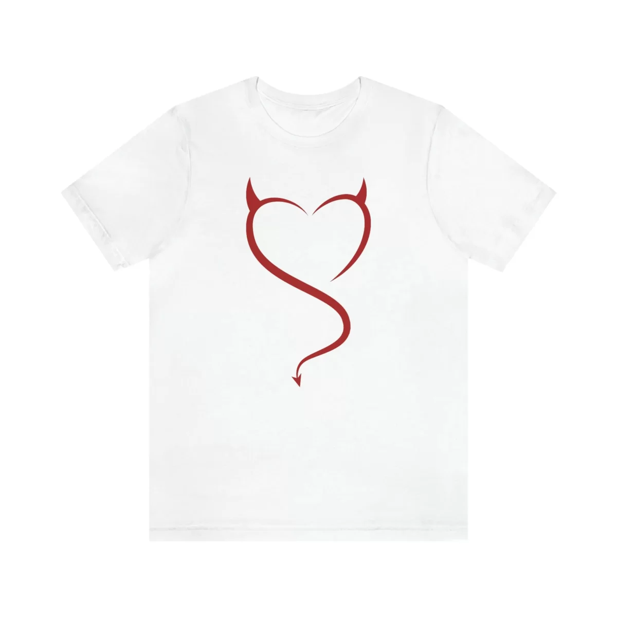 Unisex T Shirt Devil Heart White Front