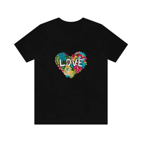Unisex T-Shirt Doodle LOVE Black Front
