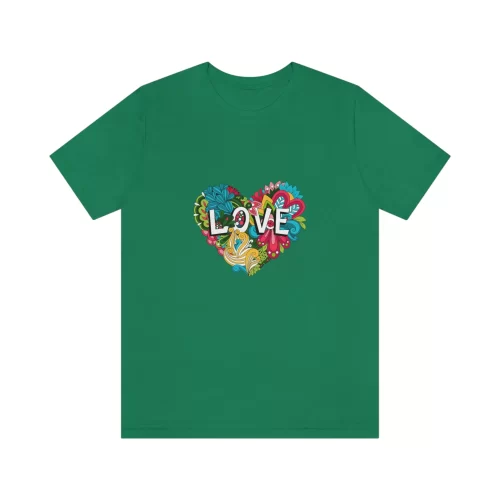 Unisex T-Shirt Doodle LOVE Kelly Front