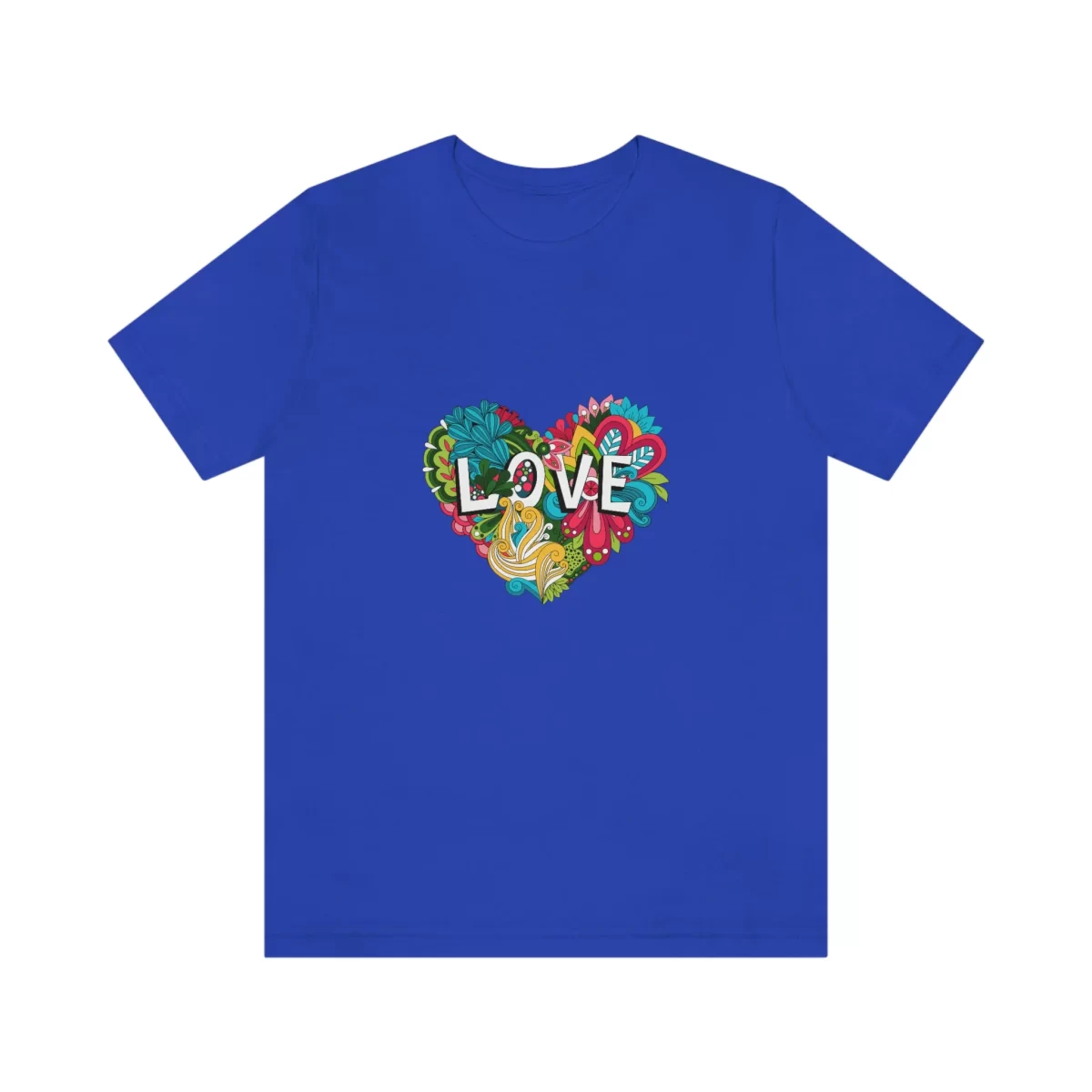 Unisex T-Shirt Doodle LOVE True Royal Front