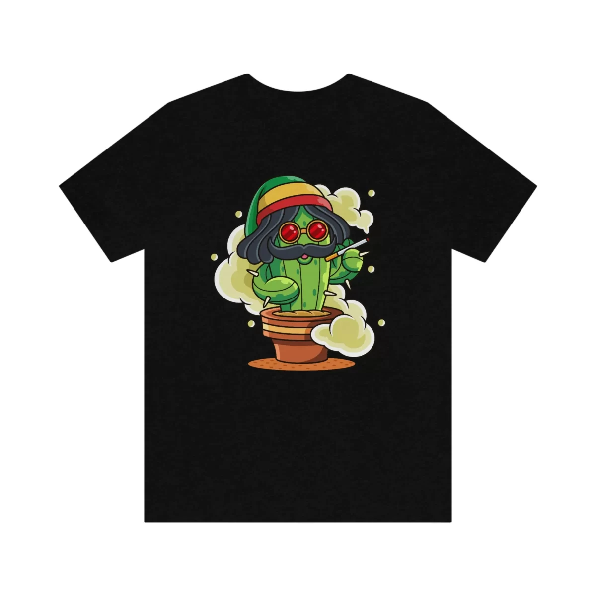 Unisex T Shirt Smoke Cactus Black Front