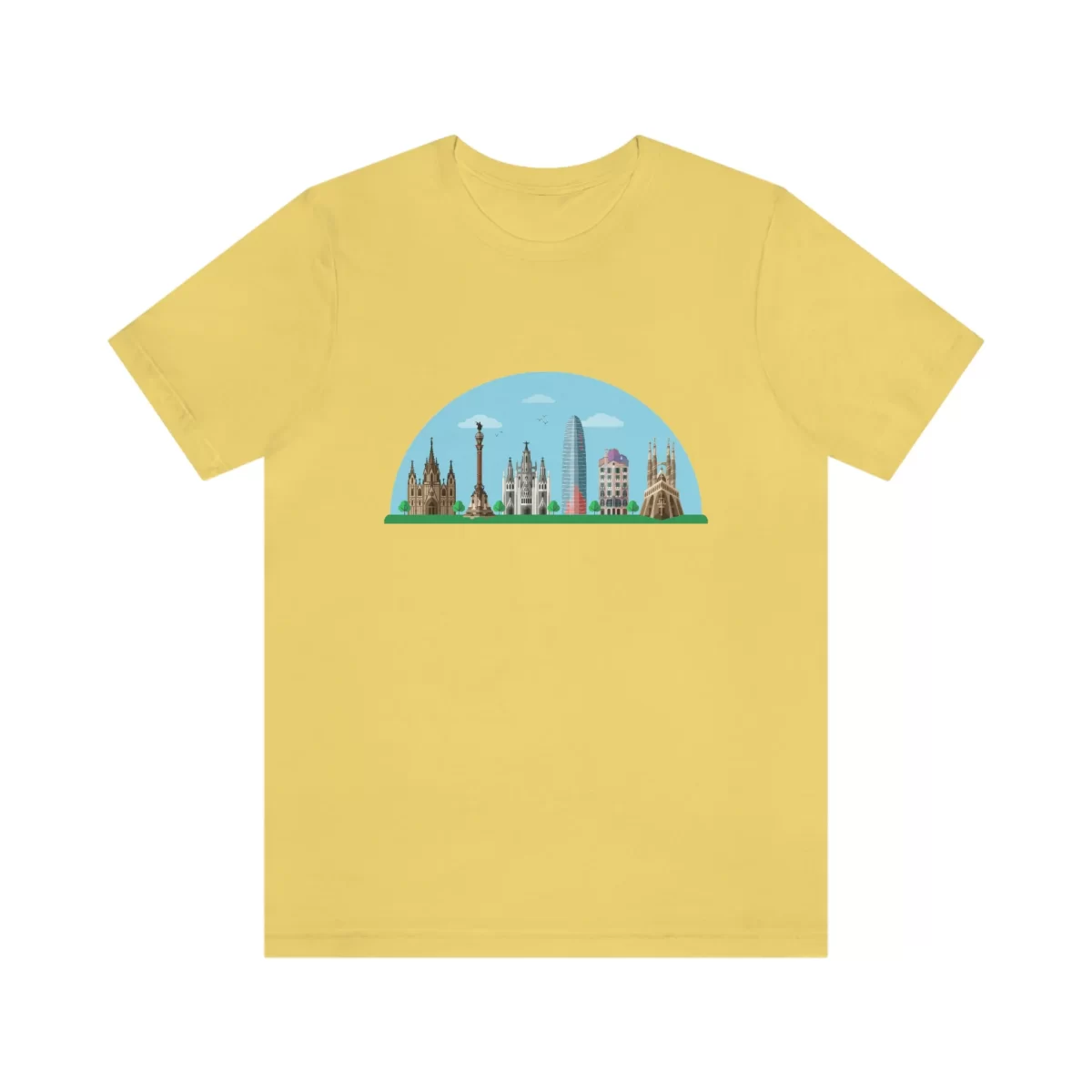 Unisex T Shirt Barcelona Yellow Front